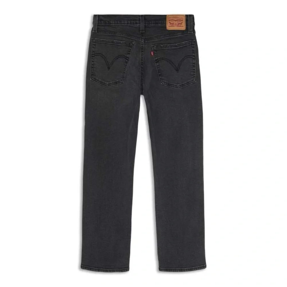 LEVI’S Wedgie Straight Black Distressed Button Fly‎ Jeans | 27 x 28